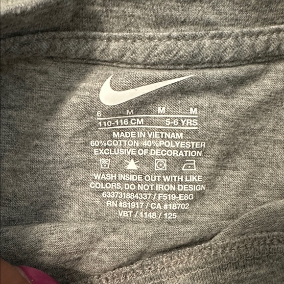 Girls Nike Gray Tee with Purple Logo and Mint Shorts - Picture 2 of 4